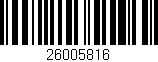 Código de barras (EAN, GTIN, SKU, ISBN): '26005816'