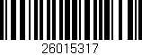 Código de barras (EAN, GTIN, SKU, ISBN): '26015317'