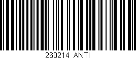 Código de barras (EAN, GTIN, SKU, ISBN): '260214_ANTI'