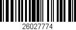 Código de barras (EAN, GTIN, SKU, ISBN): '26027774'