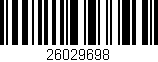 Código de barras (EAN, GTIN, SKU, ISBN): '26029698'