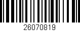 Código de barras (EAN, GTIN, SKU, ISBN): '26070819'