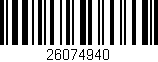Código de barras (EAN, GTIN, SKU, ISBN): '26074940'