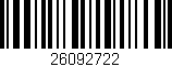 Código de barras (EAN, GTIN, SKU, ISBN): '26092722'