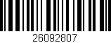Código de barras (EAN, GTIN, SKU, ISBN): '26092807'