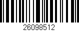 Código de barras (EAN, GTIN, SKU, ISBN): '26098512'