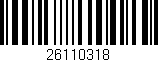 Código de barras (EAN, GTIN, SKU, ISBN): '26110318'