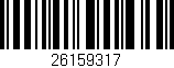 Código de barras (EAN, GTIN, SKU, ISBN): '26159317'