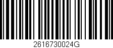 Código de barras (EAN, GTIN, SKU, ISBN): '2616730024G'