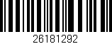 Código de barras (EAN, GTIN, SKU, ISBN): '26181292'
