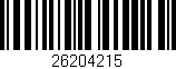 Código de barras (EAN, GTIN, SKU, ISBN): '26204215'