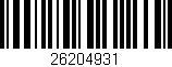 Código de barras (EAN, GTIN, SKU, ISBN): '26204931'