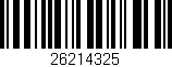 Código de barras (EAN, GTIN, SKU, ISBN): '26214325'