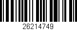 Código de barras (EAN, GTIN, SKU, ISBN): '26214749'