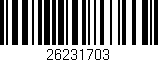 Código de barras (EAN, GTIN, SKU, ISBN): '26231703'