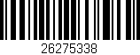 Código de barras (EAN, GTIN, SKU, ISBN): '26275338'