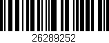 Código de barras (EAN, GTIN, SKU, ISBN): '26289252'