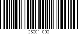 Código de barras (EAN, GTIN, SKU, ISBN): '26301/003'