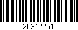 Código de barras (EAN, GTIN, SKU, ISBN): '26312251'
