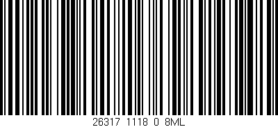 Código de barras (EAN, GTIN, SKU, ISBN): '26317_1118_0_8ML'