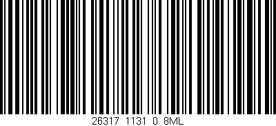 Código de barras (EAN, GTIN, SKU, ISBN): '26317_1131_0_8ML'