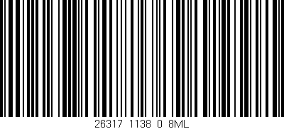 Código de barras (EAN, GTIN, SKU, ISBN): '26317_1138_0_8ML'