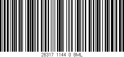Código de barras (EAN, GTIN, SKU, ISBN): '26317_1144_0_8ML'