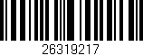 Código de barras (EAN, GTIN, SKU, ISBN): '26319217'