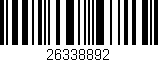 Código de barras (EAN, GTIN, SKU, ISBN): '26338892'