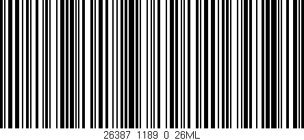 Código de barras (EAN, GTIN, SKU, ISBN): '26387_1189_0_26ML'