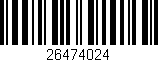 Código de barras (EAN, GTIN, SKU, ISBN): '26474024'