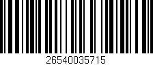 Código de barras (EAN, GTIN, SKU, ISBN): '26540035715'