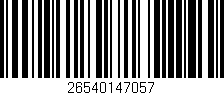 Código de barras (EAN, GTIN, SKU, ISBN): '26540147057'