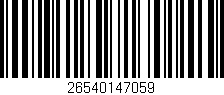 Código de barras (EAN, GTIN, SKU, ISBN): '26540147059'