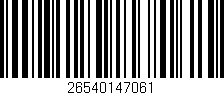 Código de barras (EAN, GTIN, SKU, ISBN): '26540147061'