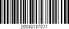 Código de barras (EAN, GTIN, SKU, ISBN): '26540147071'