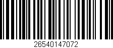 Código de barras (EAN, GTIN, SKU, ISBN): '26540147072'