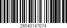 Código de barras (EAN, GTIN, SKU, ISBN): '26540147074'