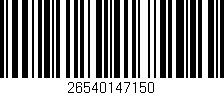 Código de barras (EAN, GTIN, SKU, ISBN): '26540147150'