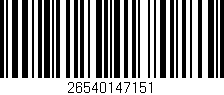 Código de barras (EAN, GTIN, SKU, ISBN): '26540147151'