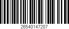 Código de barras (EAN, GTIN, SKU, ISBN): '26540147207'