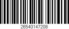 Código de barras (EAN, GTIN, SKU, ISBN): '26540147208'