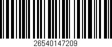 Código de barras (EAN, GTIN, SKU, ISBN): '26540147209'