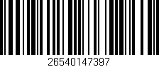 Código de barras (EAN, GTIN, SKU, ISBN): '26540147397'