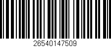 Código de barras (EAN, GTIN, SKU, ISBN): '26540147509'