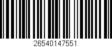 Código de barras (EAN, GTIN, SKU, ISBN): '26540147551'