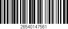 Código de barras (EAN, GTIN, SKU, ISBN): '26540147561'