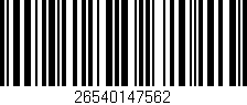 Código de barras (EAN, GTIN, SKU, ISBN): '26540147562'
