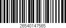 Código de barras (EAN, GTIN, SKU, ISBN): '26540147565'