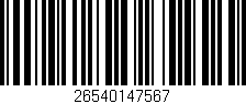Código de barras (EAN, GTIN, SKU, ISBN): '26540147567'
